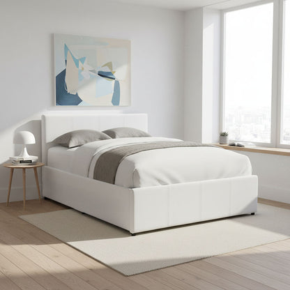 Dellia bed with storage space pu white 120x200cm