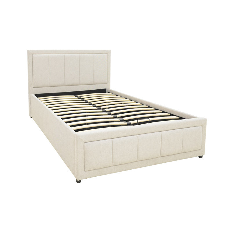 Huga bed with storage space, beige fabric 120x200cm