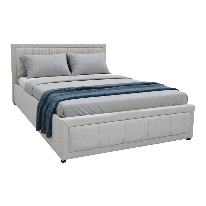 Huga bed with storage space, grey fabric 120x200cm