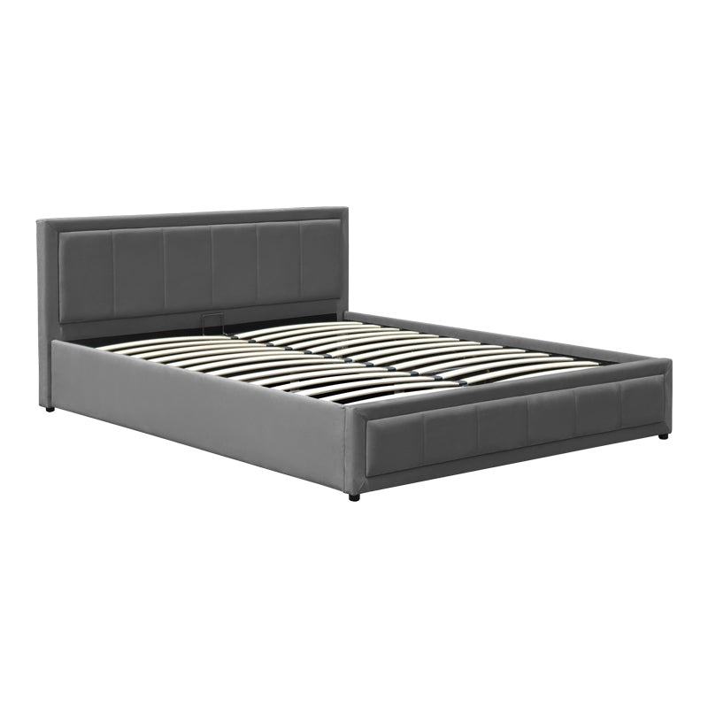 Huga bed with storage space, velvet, anthracite 160x200cm