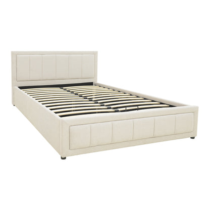 Huga bed with storage space, fabric beige 160x200cm