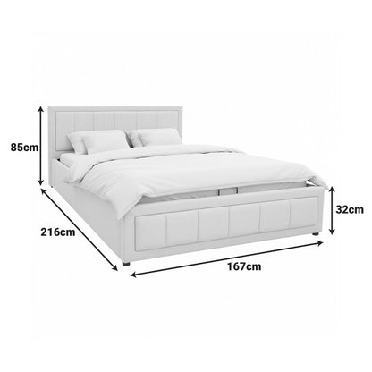 Huga bed with storage space, fabric beige 160x200cm