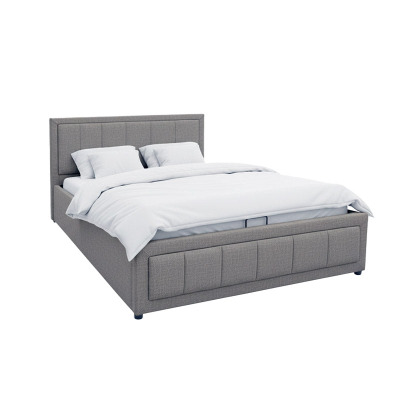 Huga bed with storage space, fabric grey 160x200cm