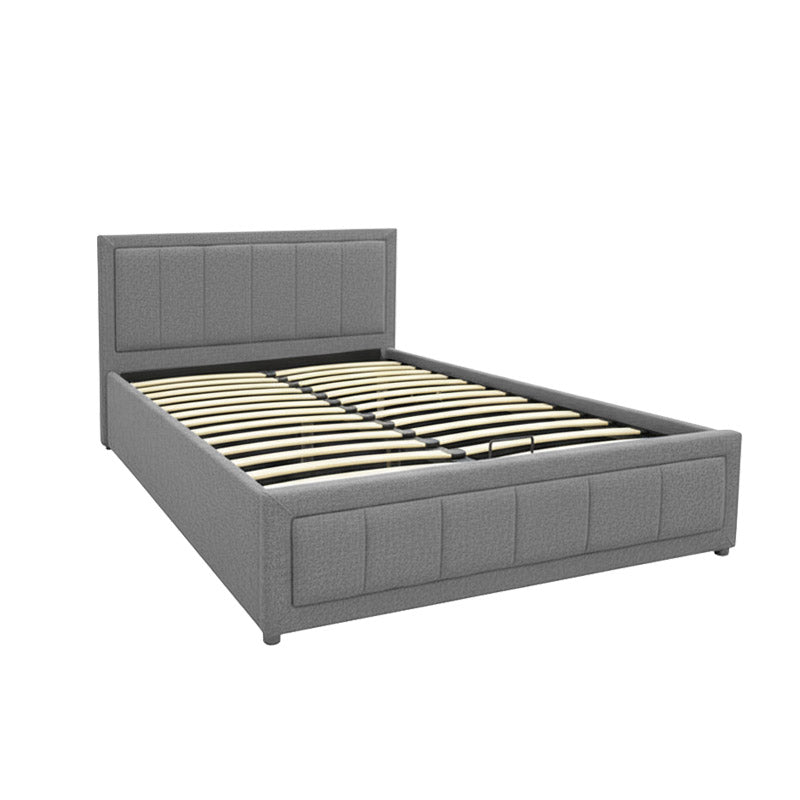 Huga bed with storage space, fabric grey 160x200cm