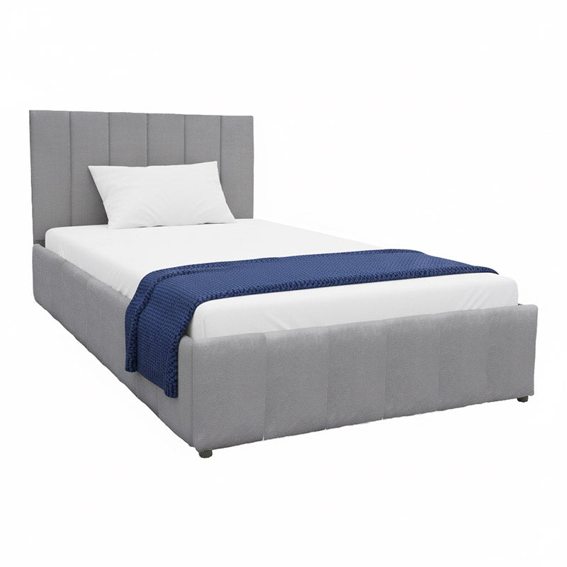 Snuggle  bed with storage space, velvet, grey 120x200cm