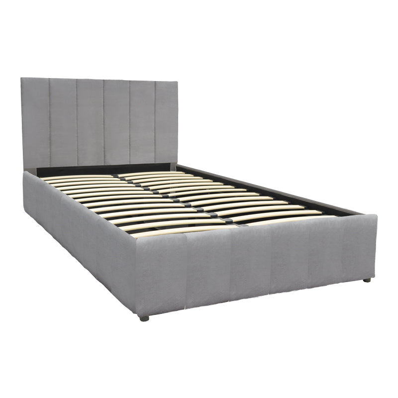 Snuggle  bed with storage space, velvet, grey 120x200cm