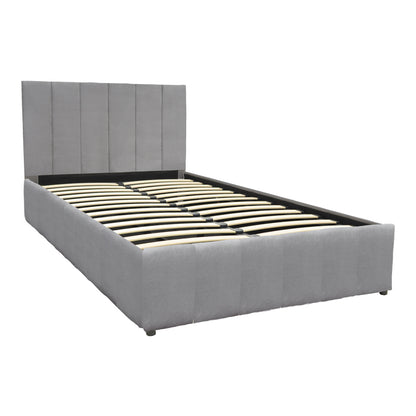 Snuggle  bed with storage space, velvet, grey 120x200cm