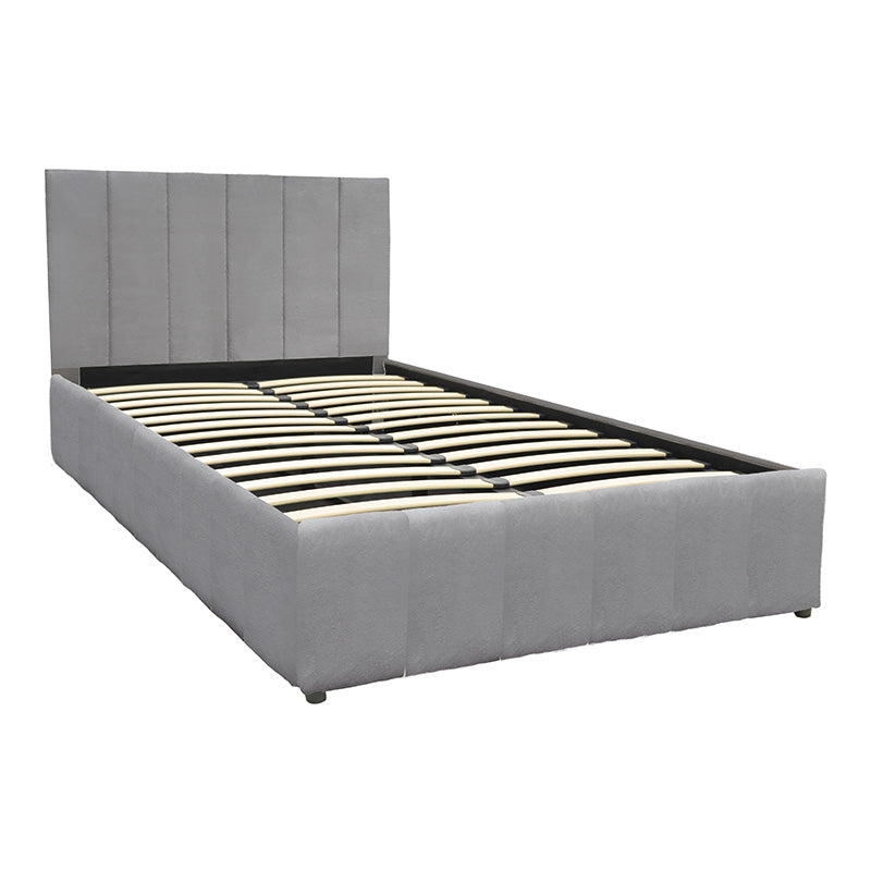 Snuggle  bed with storage space, velvet, grey 120x200cm