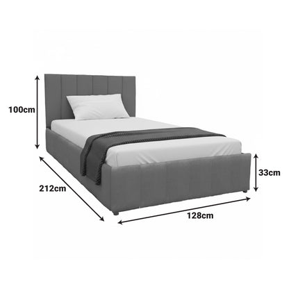 Snuggle  bed with storage space, velvet, grey 120x200cm