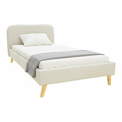 LumiLux pakoworld bed beige fabric, 100x200cm