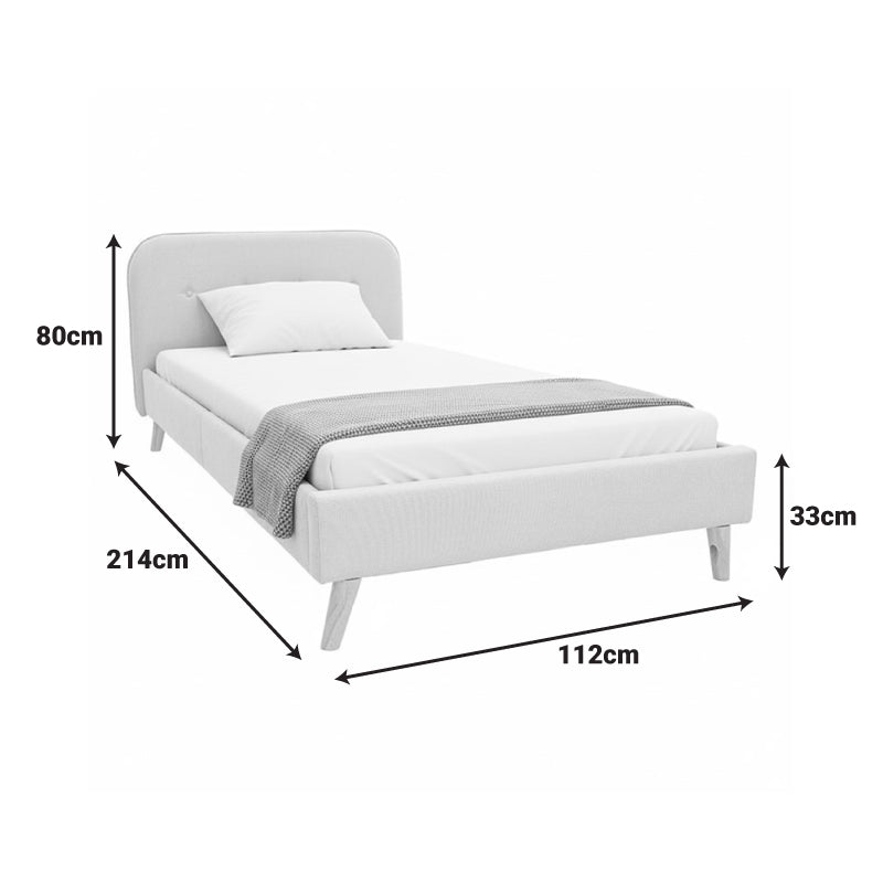 LumiLux pakoworld bed beige fabric, 100x200cm