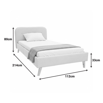 LumiLux pakoworld bed beige fabric, 100x200cm