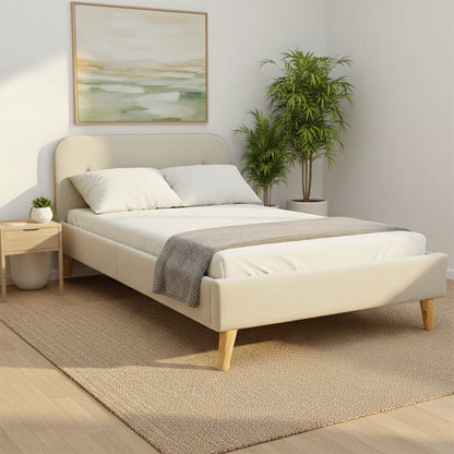 LumiLux bed beige fabric, 160x200cm