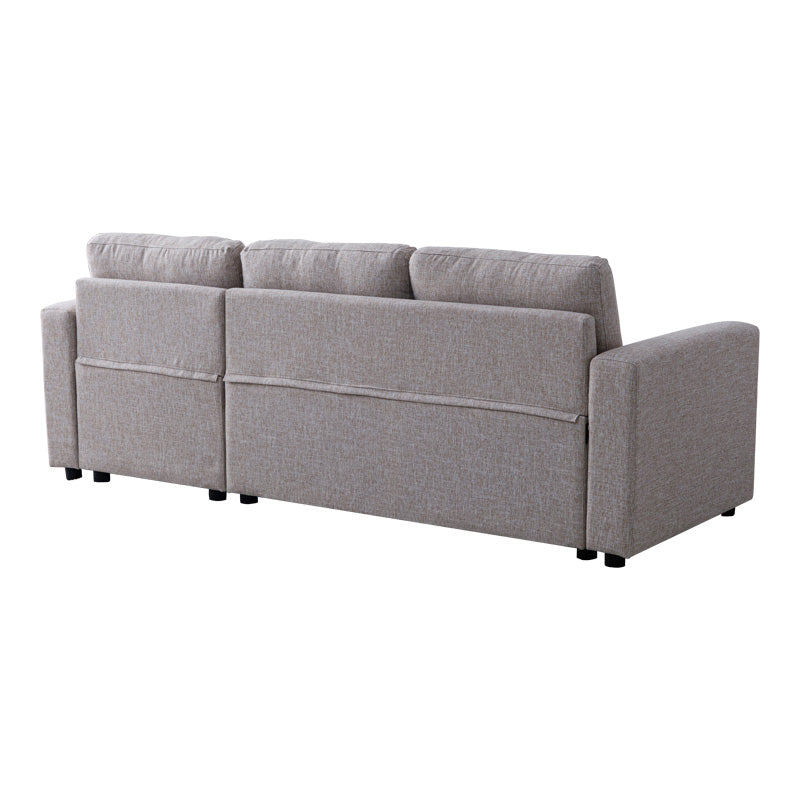 Kamore corner reversible sofa bed with storage space beige fabric 223x146x85cm