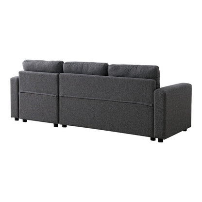 Kamore corner reversible sofa bed with storage space anthracite fabric 223x146x85cm