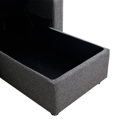 Kamore corner reversible sofa bed with storage space anthracite fabric 223x146x85cm