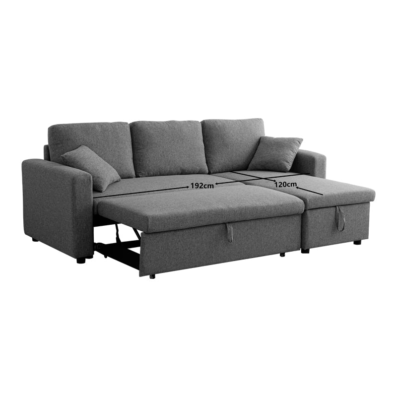 Kamore corner reversible sofa bed with storage space anthracite fabric 223x146x85cm
