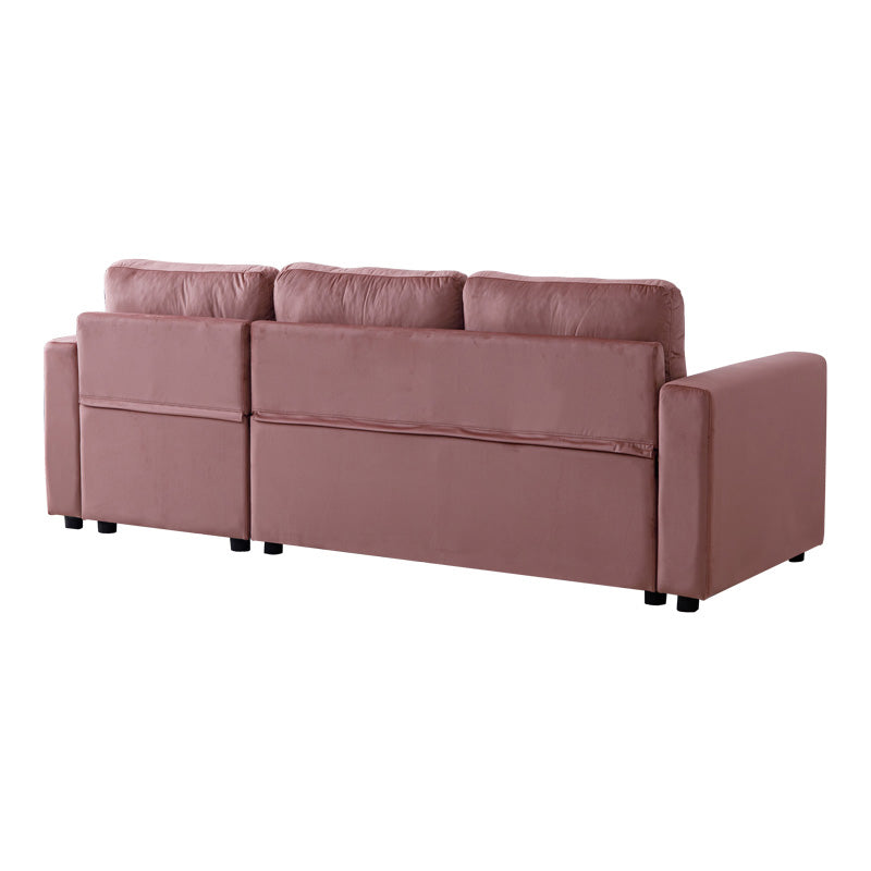 Kamore corner reversible sofa bed with storage space velvet rotten apple 223x146x85cm