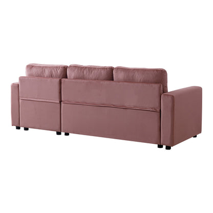 Kamore corner reversible sofa bed with storage space velvet rotten apple 223x146x85cm