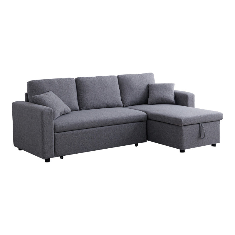 Kamore corner reversible sofa bed with storage space grey fabric 223x146x85cm