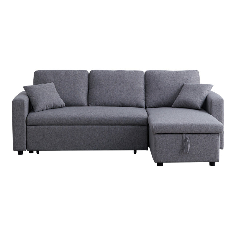 Kamore corner reversible sofa bed with storage space grey fabric 223x146x85cm