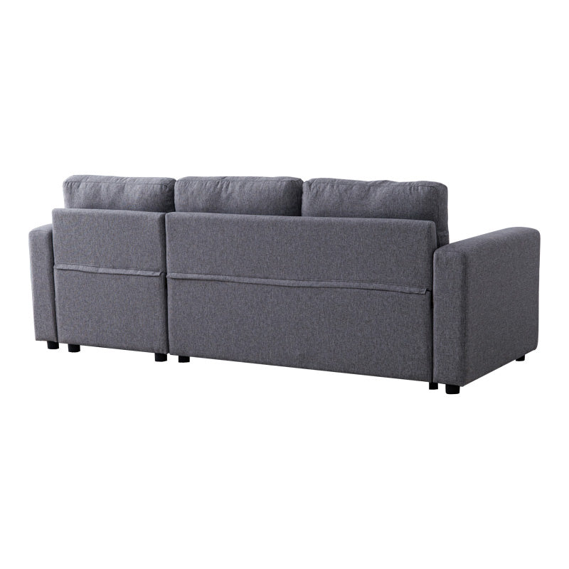 Kamore corner reversible sofa bed with storage space grey fabric 223x146x85cm