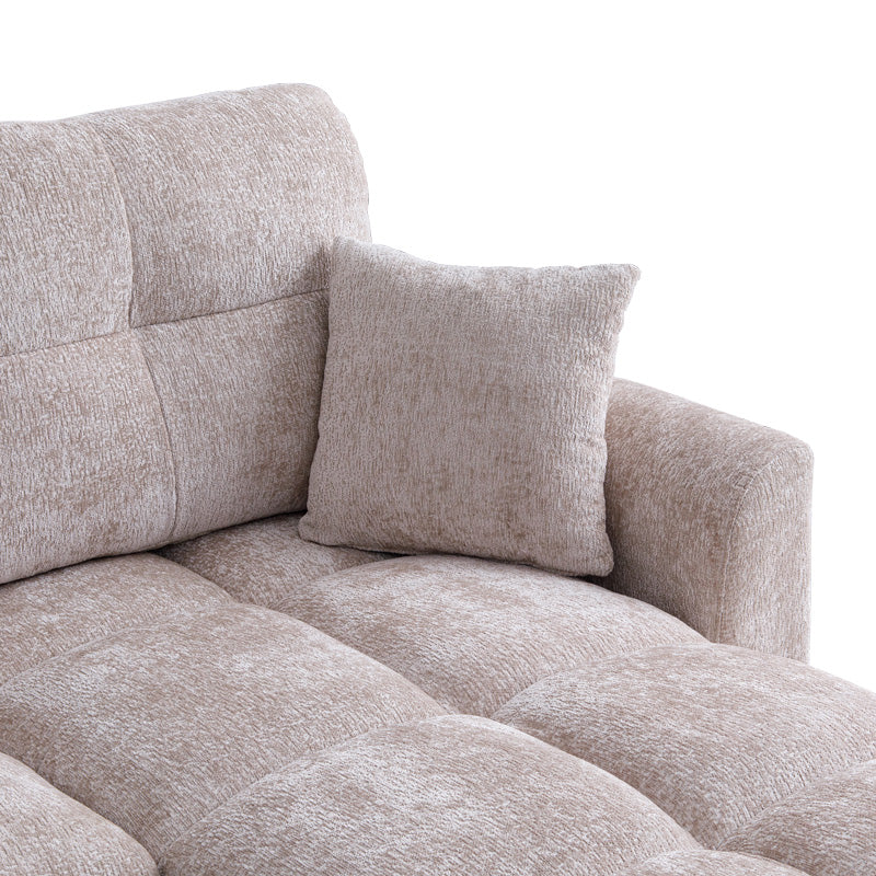 Comfie corner reversible sofa bed with storage space beige fabric 260x156x98cm
