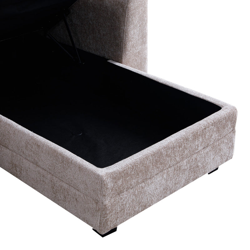 Comfie corner reversible sofa bed with storage space beige fabric 260x156x98cm