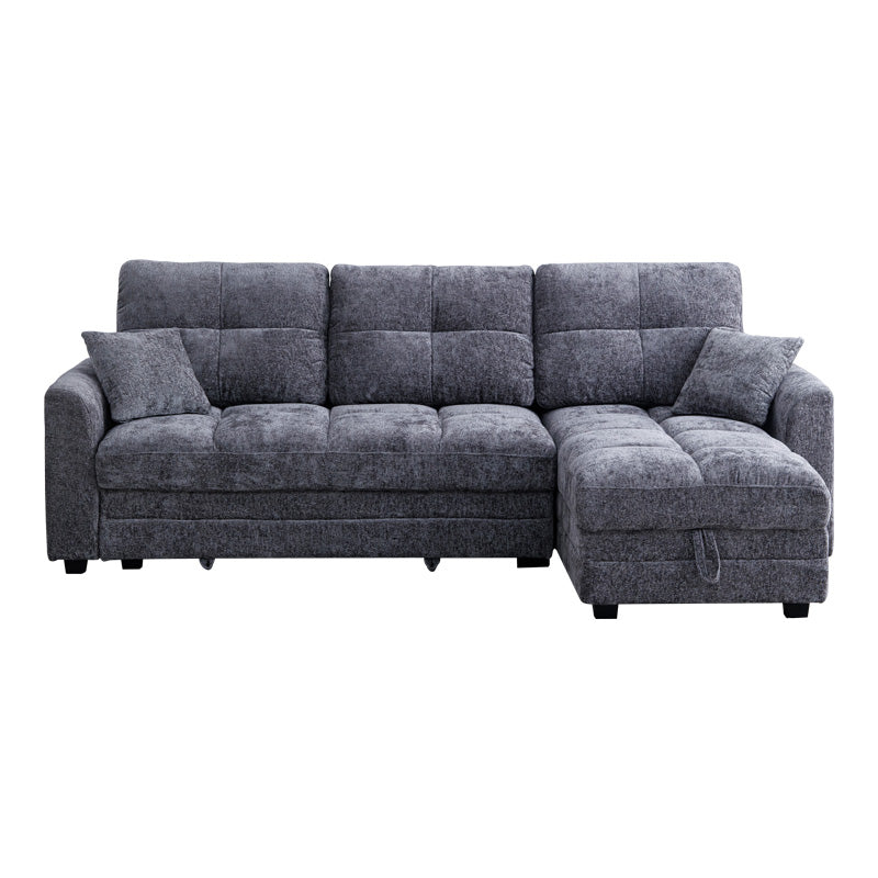 Comfie corner reversible sofa bed with storage space dark grey fabric 260x156x98cm