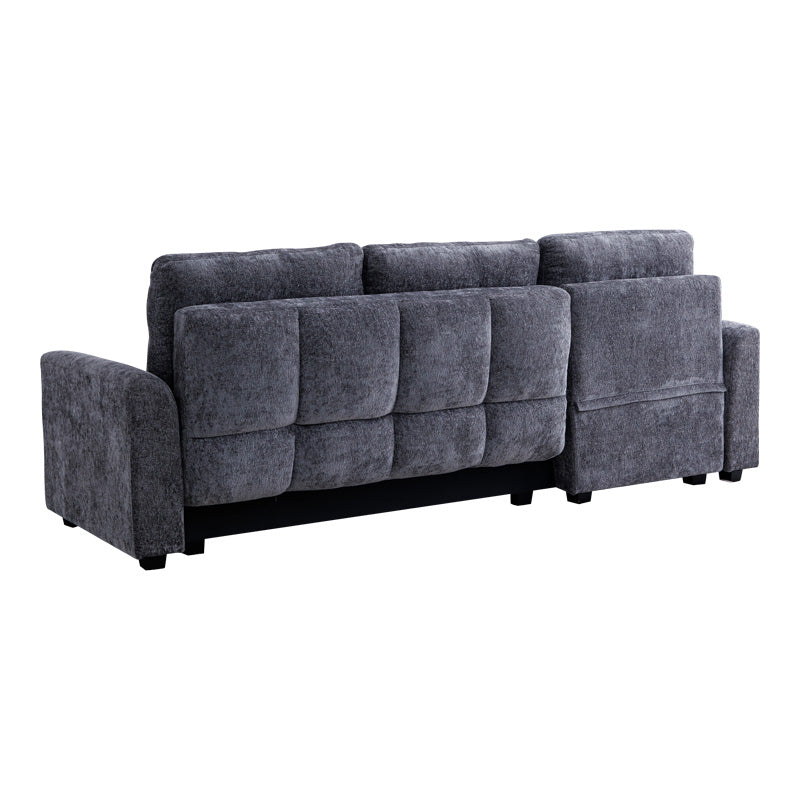 Comfie corner reversible sofa bed with storage space dark grey fabric 260x156x98cm