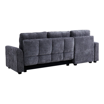 Comfie corner reversible sofa bed with storage space dark grey fabric 260x156x98cm