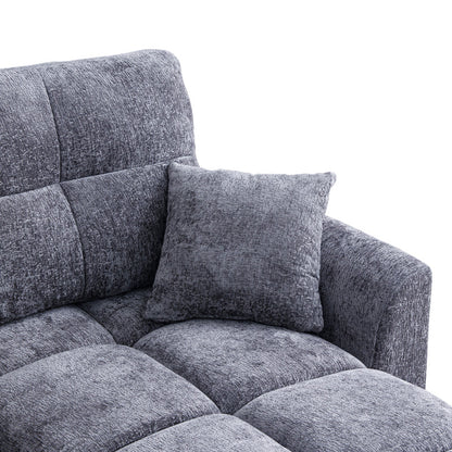 Comfie corner reversible sofa bed with storage space dark grey fabric 260x156x98cm