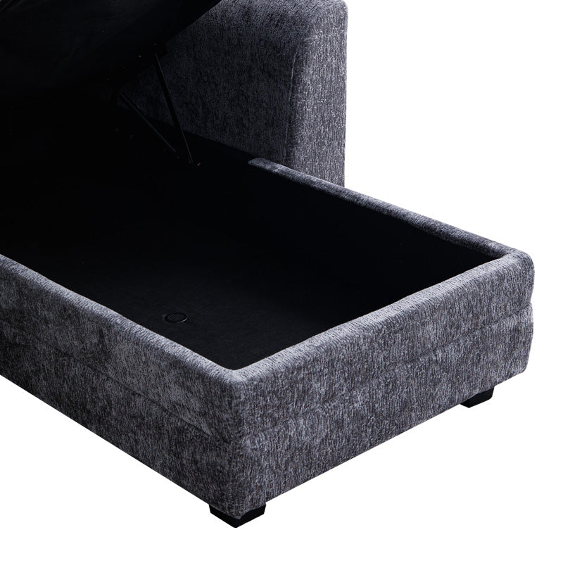 Comfie corner reversible sofa bed with storage space dark grey fabric 260x156x98cm