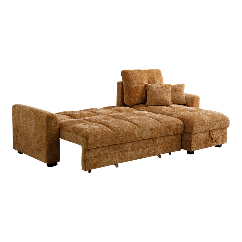 Comfie corner reversible sofa bed with storage space camel fabric 260x156x98cm