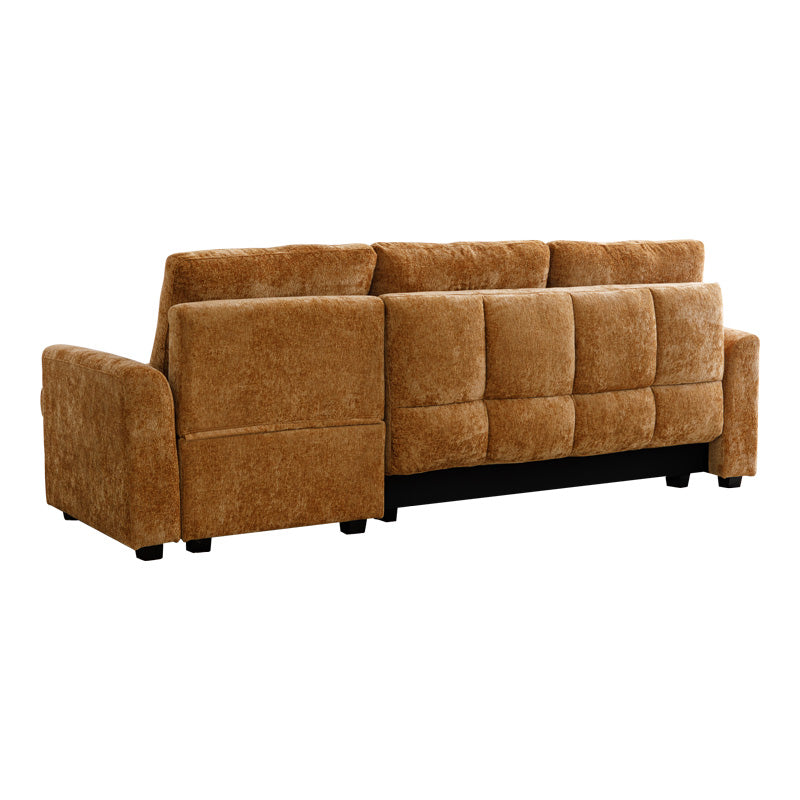 Comfie corner reversible sofa bed with storage space camel fabric 260x156x98cm