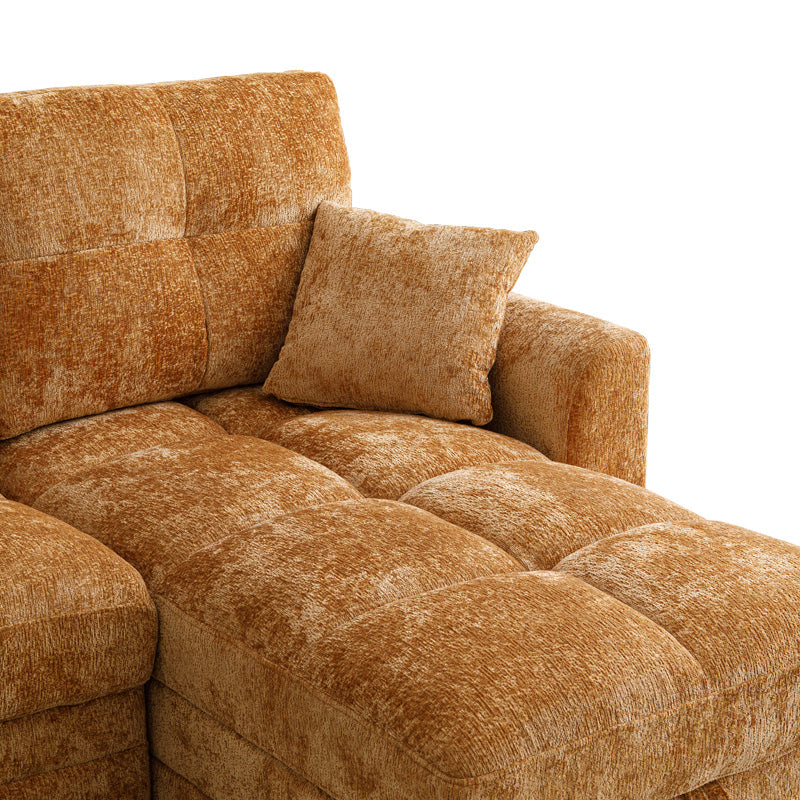 Comfie corner reversible sofa bed with storage space camel fabric 260x156x98cm