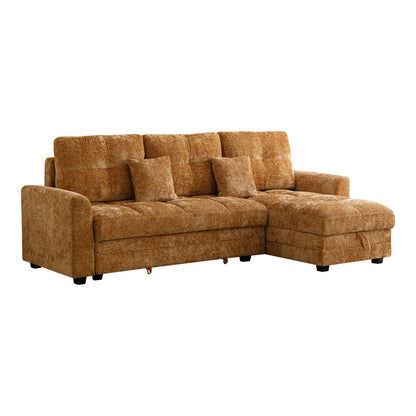 Comfie corner reversible sofa bed with storage space camel fabric 260x156x98cm