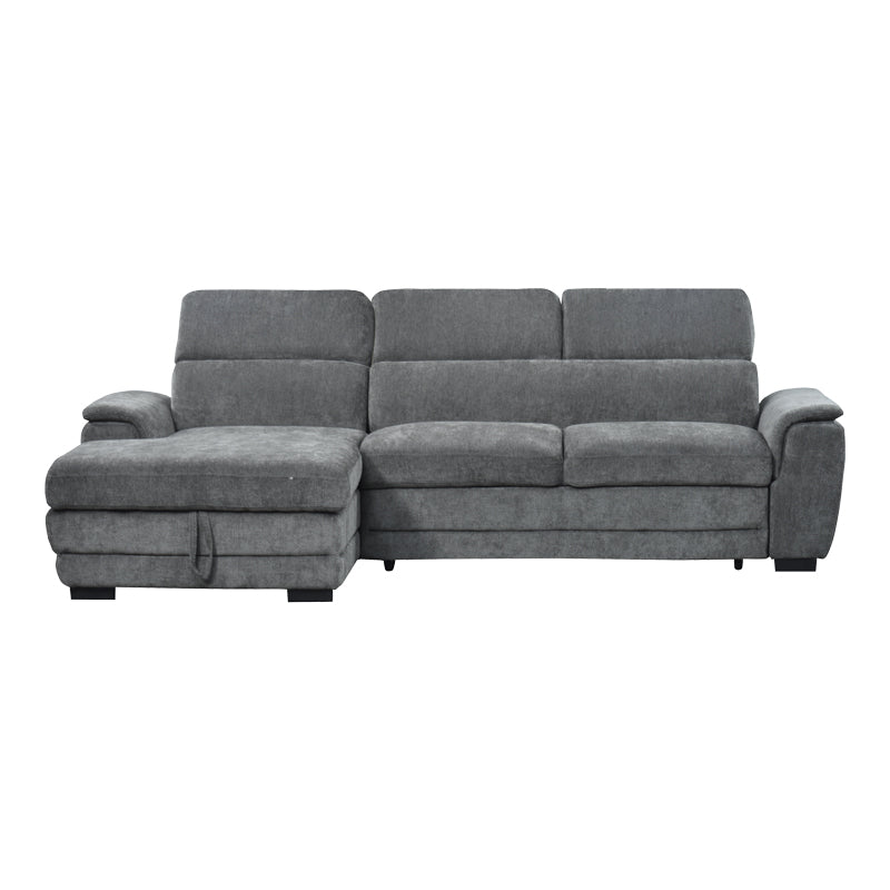Dreamora right corner corner sofa bed with storage space black fabric 270x167x82cm