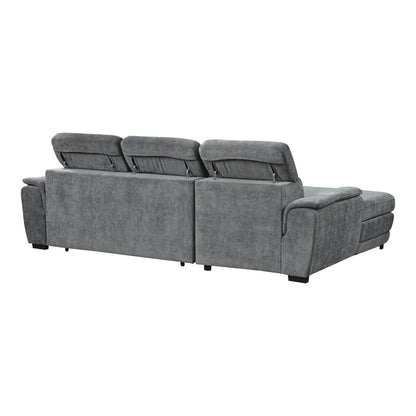 Dreamora right corner corner sofa bed with storage space black fabric 270x167x82cm