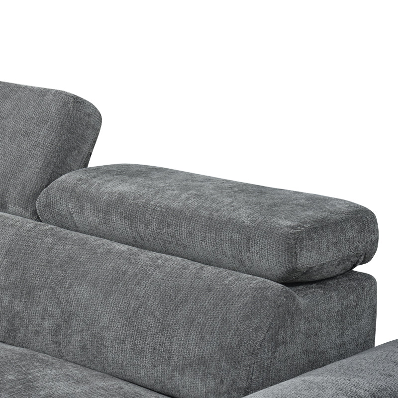 Dreamora right corner corner sofa bed with storage space black fabric 270x167x82cm