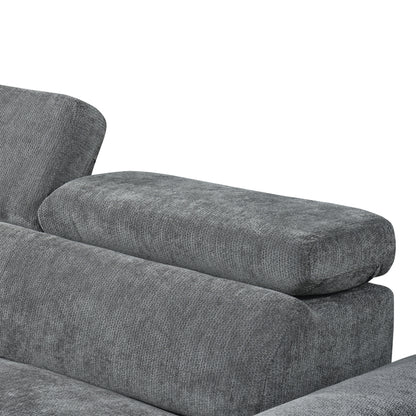 Dreamora right corner corner sofa bed with storage space black fabric 270x167x82cm
