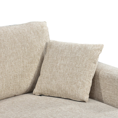Kamore corner reversible sofa bed with storage space fabric beige 223x146x85cm