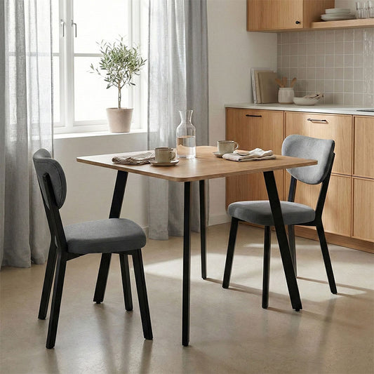 Squaro table sonoma mdf with black metal legs 80x80x75cm