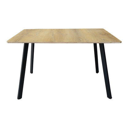 Squaro table sonoma mdf with black metal legs 120x70x75cm