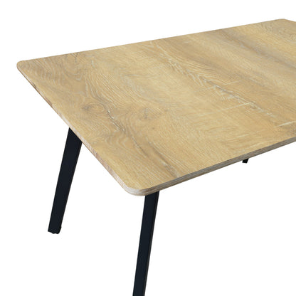 Squaro table sonoma mdf with black metal legs 120x70x75cm