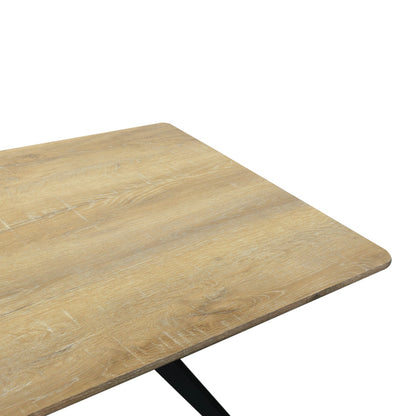 Ezali sonoma mdf table with black metal legs 140x80x75cm