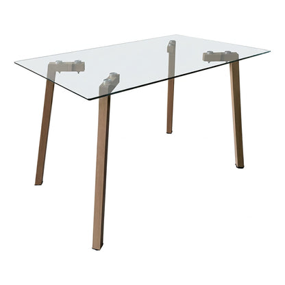 Titta table glass top with metal legs in natural shade 120x70x75cm