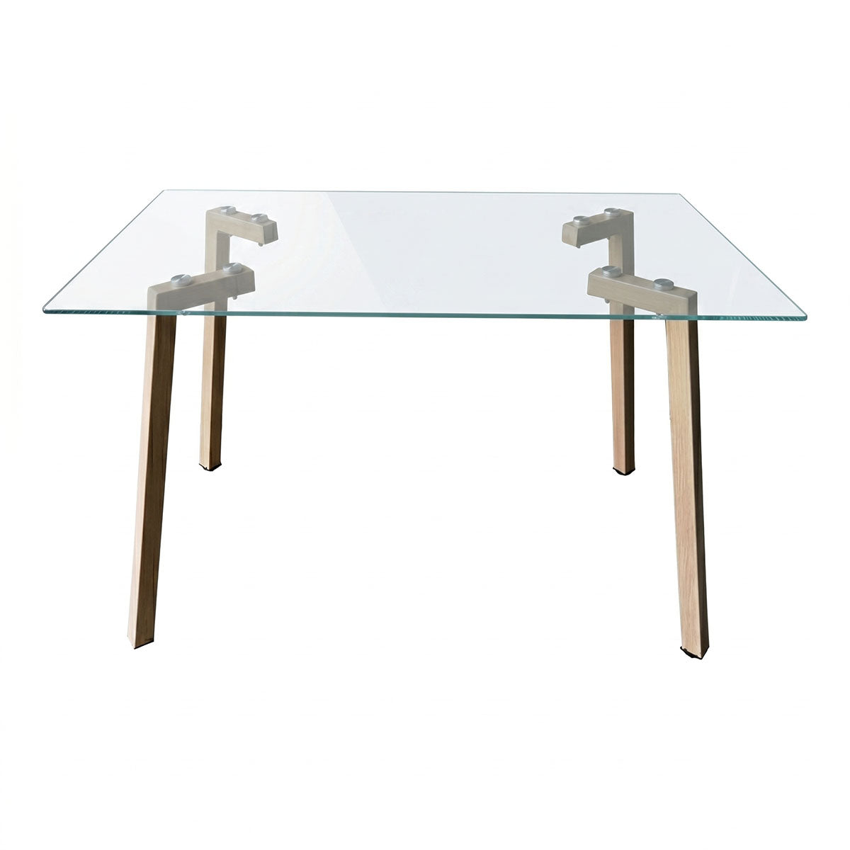 Titta table glass top with metal legs in natural shade 120x70x75cm
