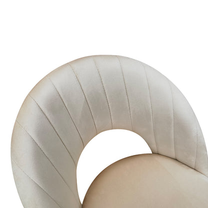 Lovingo chair, beige velvet, with metal legs in natural shade, 50x47x85.5cm