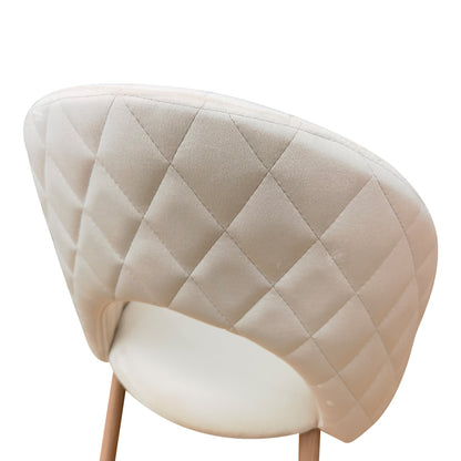 Lovingo chair, beige velvet, with metal legs in natural shade, 50x47x85.5cm